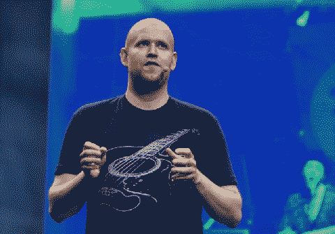 Daniel Ek wearing a very cool t-shirt